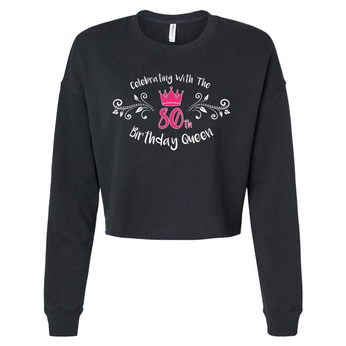 Celebrating With The 80th Birthday Queen Cropped Pullover Crew