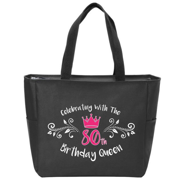 Celebrating With The 80th Birthday Queen Zip Tote Bag