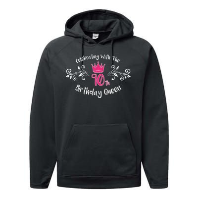 Celebrating With The 90th Birthday Queen Performance Fleece Hoodie