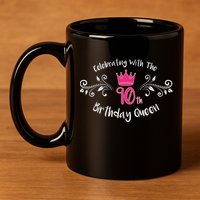 Celebrating With The 90th Birthday Queen 11oz C Handle Ceramic Mug