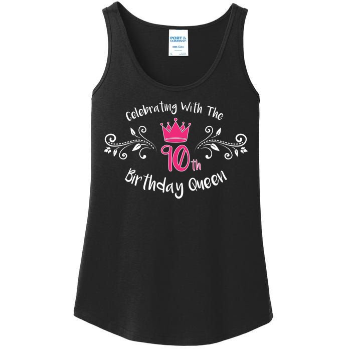 Celebrating With The 90th Birthday Queen Ladies Essential Tank