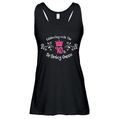 Celebrating With The 90th Birthday Queen Ladies Essential Flowy Tank
