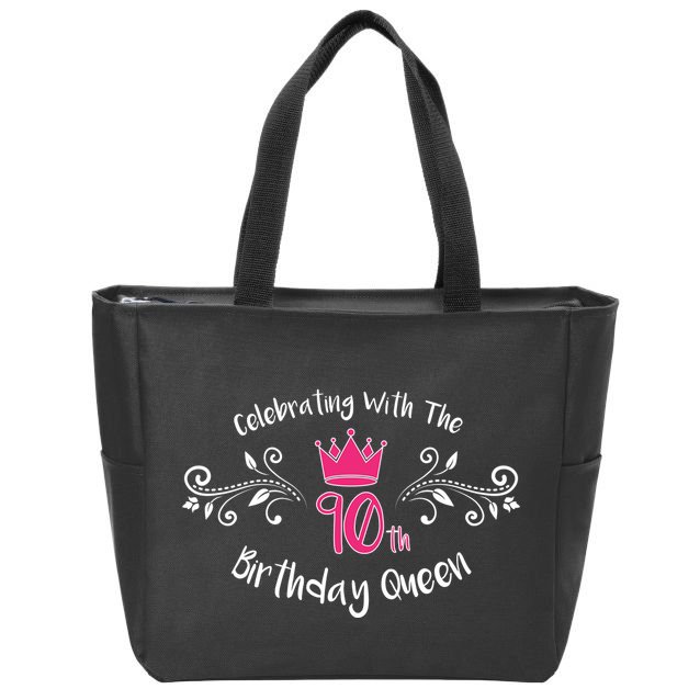 Celebrating With The 90th Birthday Queen Zip Tote Bag
