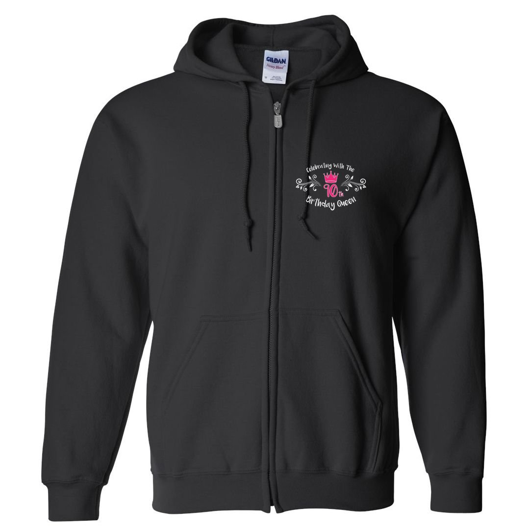 Celebrating With The 90th Birthday Queen Full Zip Hoodie