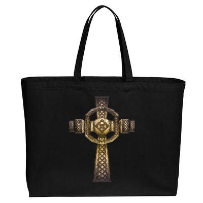 Celtic Irish Cross Cotton Canvas Jumbo Tote