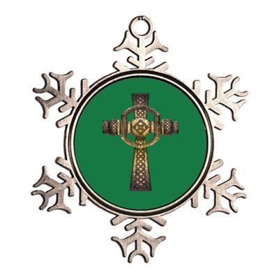 Celtic Irish Cross Metallic Star Ornament