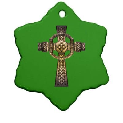 Celtic Irish Cross Ceramic Star Ornament