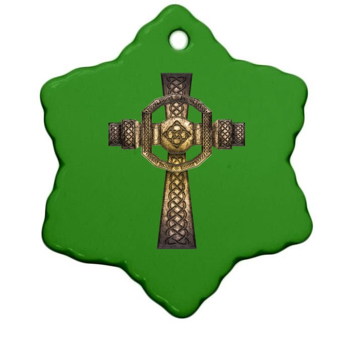 Celtic Irish Cross Ceramic Star Ornament