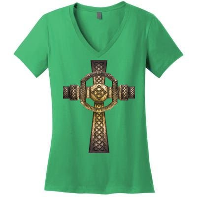 Celtic Irish Cross Women's V-Neck T-Shirt