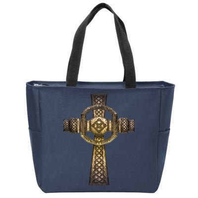 Celtic Irish Cross Zip Tote Bag