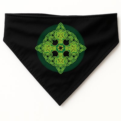 Celtic Knot Cross St. Patrick's Day USA-Made Doggie Bandana