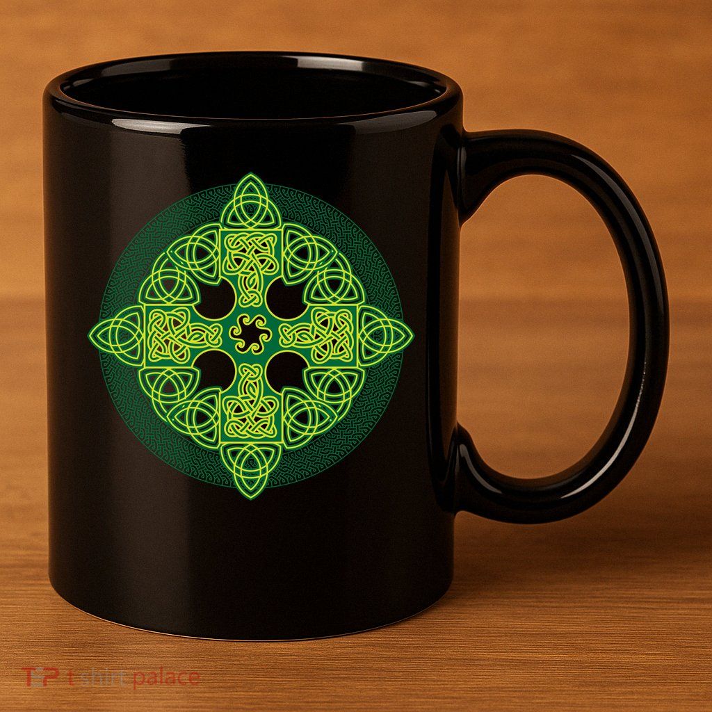 Celtic Knot Cross St. Patrick's Day 11oz C Handle Ceramic Mug