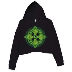 Celtic Knot Cross St. Patrick's Day Crop Fleece Hoodie