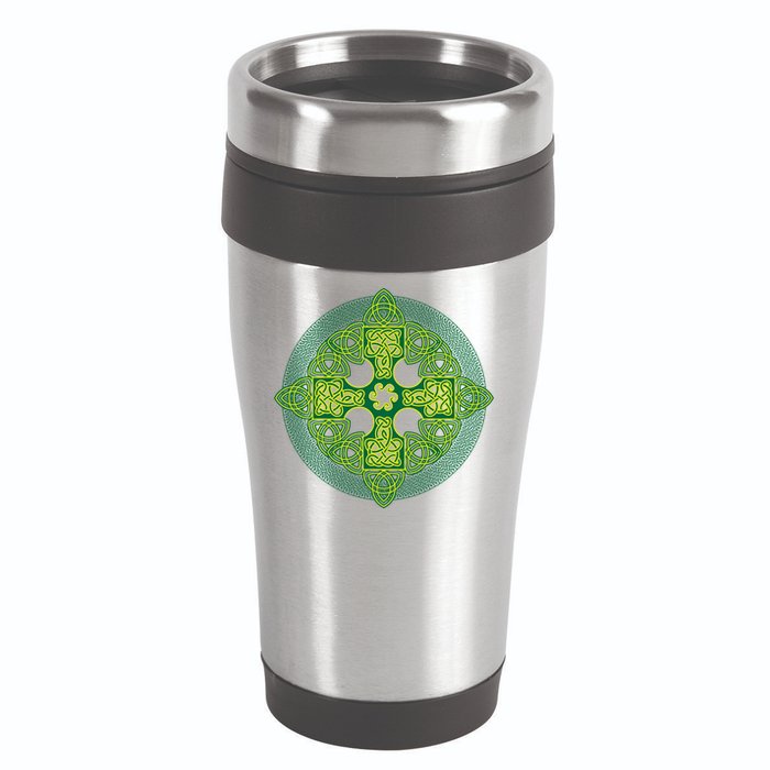 Celtic Knot Cross St. Patrick's Day 16oz Travel Tumbler