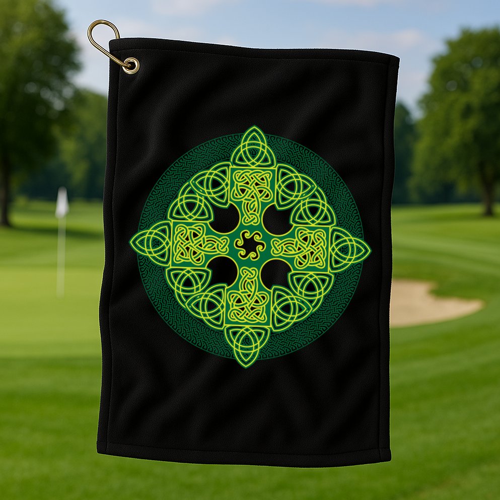 Celtic Knot Cross St. Patrick's Day Golf Towel