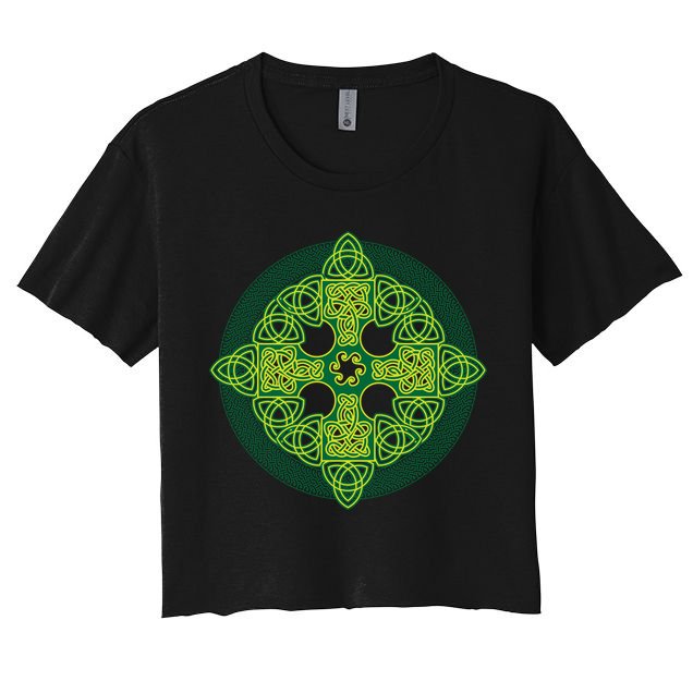 Celtic Knot Cross St. Patrick's Day Crop Top