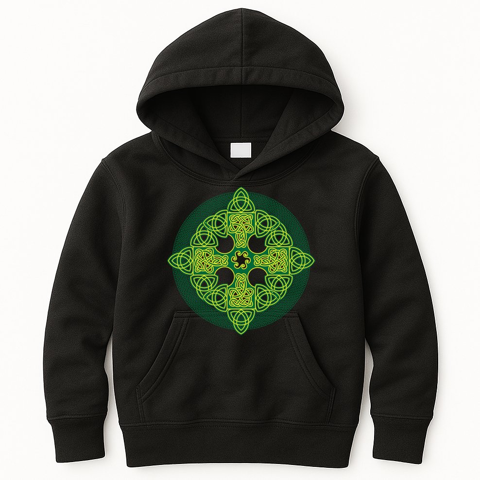 Celtic Knot Cross St. Patrick's Day Kids Hoodie