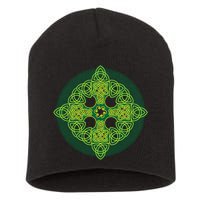 Celtic Knot Cross St. Patrick's Day Short Acrylic Beanie