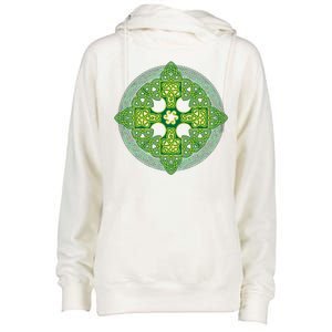 Celtic Knot Cross St. Patrick's Day Womens Funnel Neck Pullover Hood