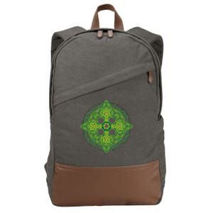 Celtic Knot Cross St. Patrick's Day Cotton Canvas Backpack