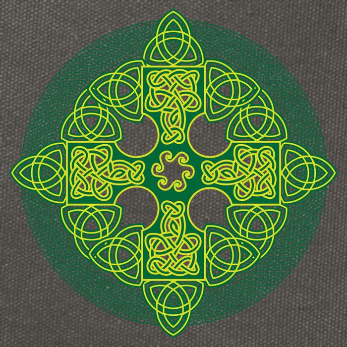 Celtic Knot Cross St. Patrick's Day Cotton Canvas Backpack