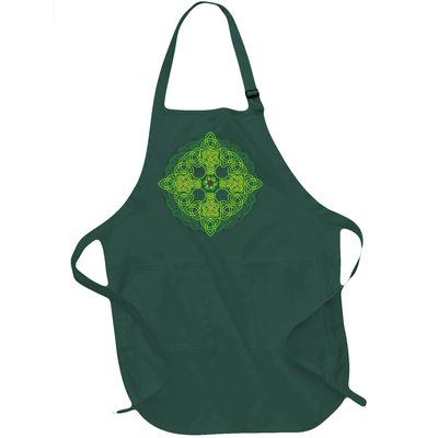 Celtic Knot Cross St. Patrick's Day Full-Length Apron With Pockets