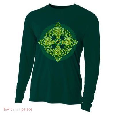 Celtic Knot Cross St. Patrick's Day Cooling Performance Long Sleeve Crew
