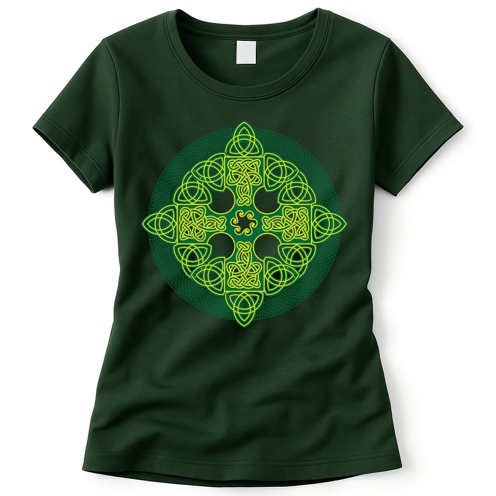 Celtic Knot Cross St. Patrick's Day Womens T-Shirt