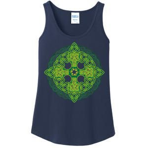 Celtic Knot Cross St. Patrick's Day Ladies Essential Tank