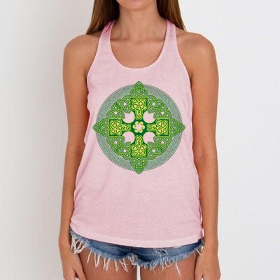 Celtic Knot Cross St. Patrick's Day Women's Knotted Racerback Tank