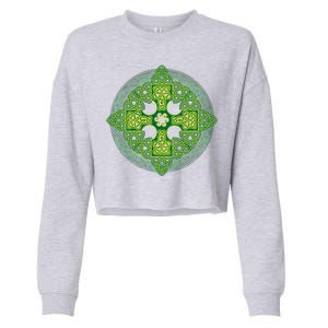 Celtic Knot Cross St. Patrick's Day Cropped Pullover Crew