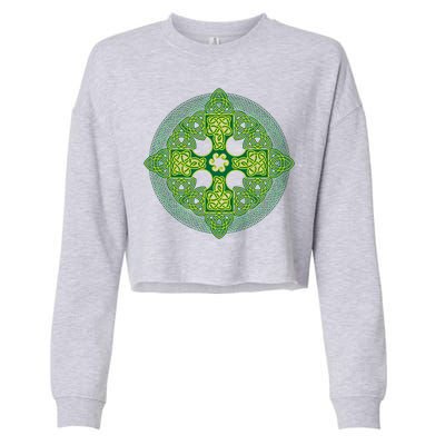 Celtic Knot Cross St. Patrick's Day Cropped Pullover Crew