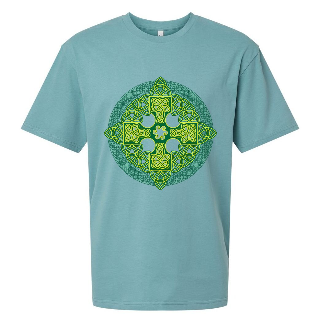 Celtic Knot Cross St. Patrick's Day Sueded Cloud Jersey T-Shirt