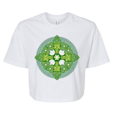 Celtic Knot Cross St. Patrick's Day Bella+Canvas Jersey Crop Tee