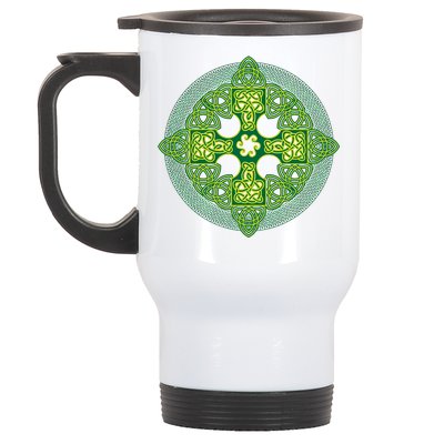 Celtic Knot Cross St. Patrick's Day Stainless Steel Travel Mug