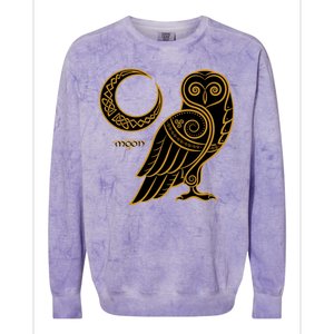 Celtic Knot Moon Owl Colorblast Crewneck Sweatshirt