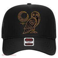Celtic Knot Moon Owl High Crown Mesh Back Trucker Hat