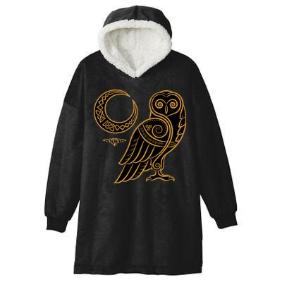 Celtic Knot Moon Owl Hooded Wearable Blanket