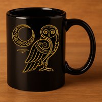 Celtic Knot Moon Owl 11oz C Handle Ceramic Mug