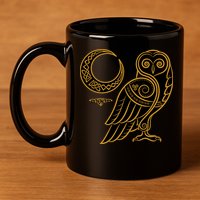 Celtic Knot Moon Owl 11oz C Handle Ceramic Mug