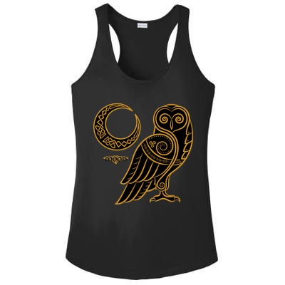 Celtic Knot Moon Owl Ladies PosiCharge Competitor Racerback Tank