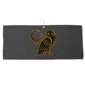 Celtic Knot Moon Owl Large Microfiber Waffle Golf Towel