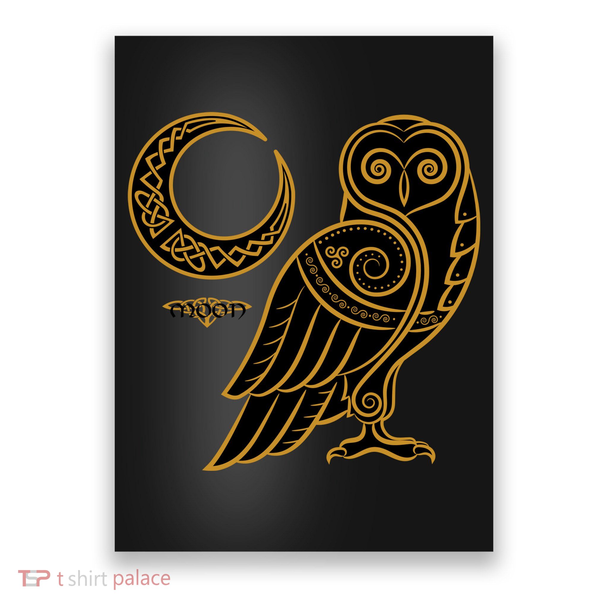 Celtic Knot Moon Owl Poster
