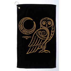 Celtic Knot Moon Owl Platinum Collection Golf Towel