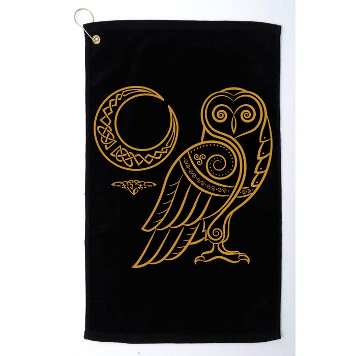 Celtic Knot Moon Owl Golf Towel