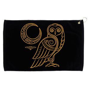 Celtic Knot Moon Owl Grommeted Golf Towel