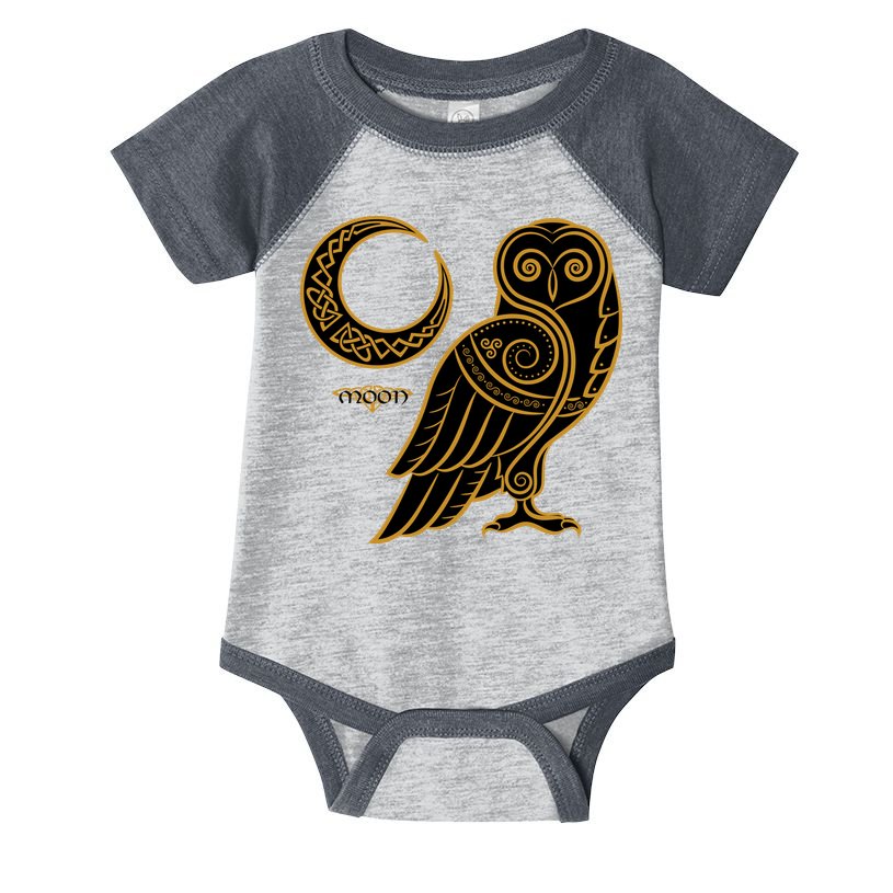 Celtic Knot Moon Owl Infant Baby Jersey Bodysuit