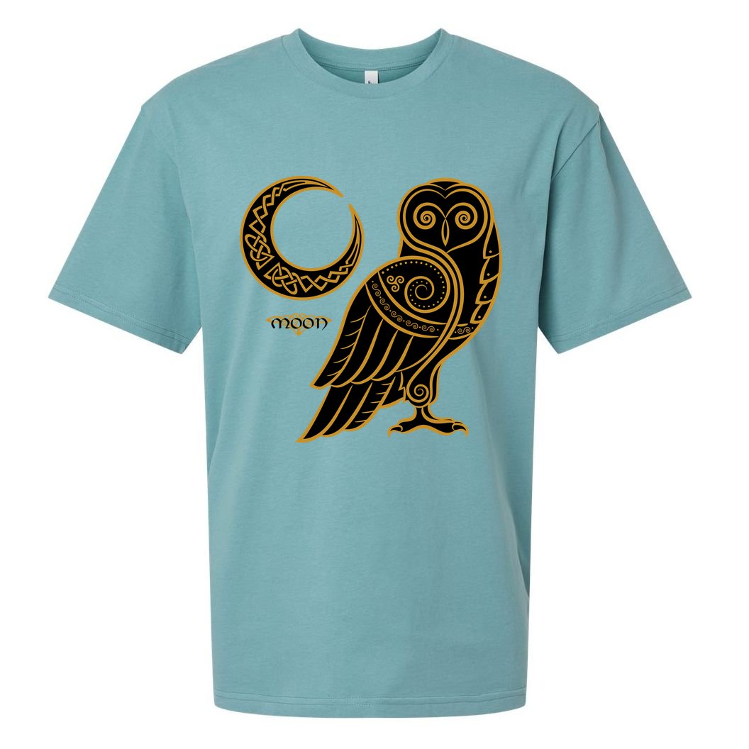 Celtic Knot Moon Owl Sueded Cloud Jersey T-Shirt