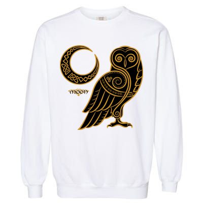 Celtic Knot Moon Owl Garment-Dyed Sweatshirt
