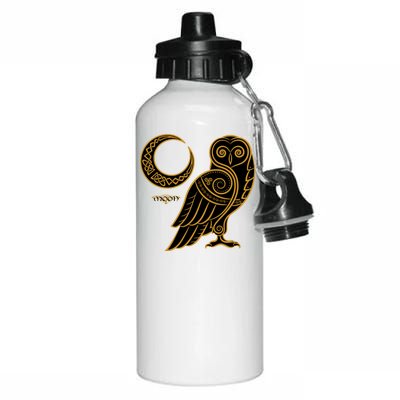 Celtic Knot Moon Owl Aluminum Water Bottle